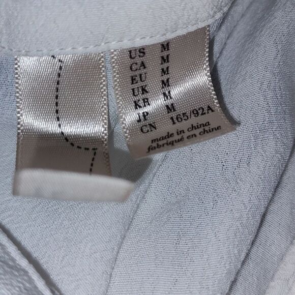 Forever 21 Exclusive white black button down blouse Sz M - Picture 4 of 5